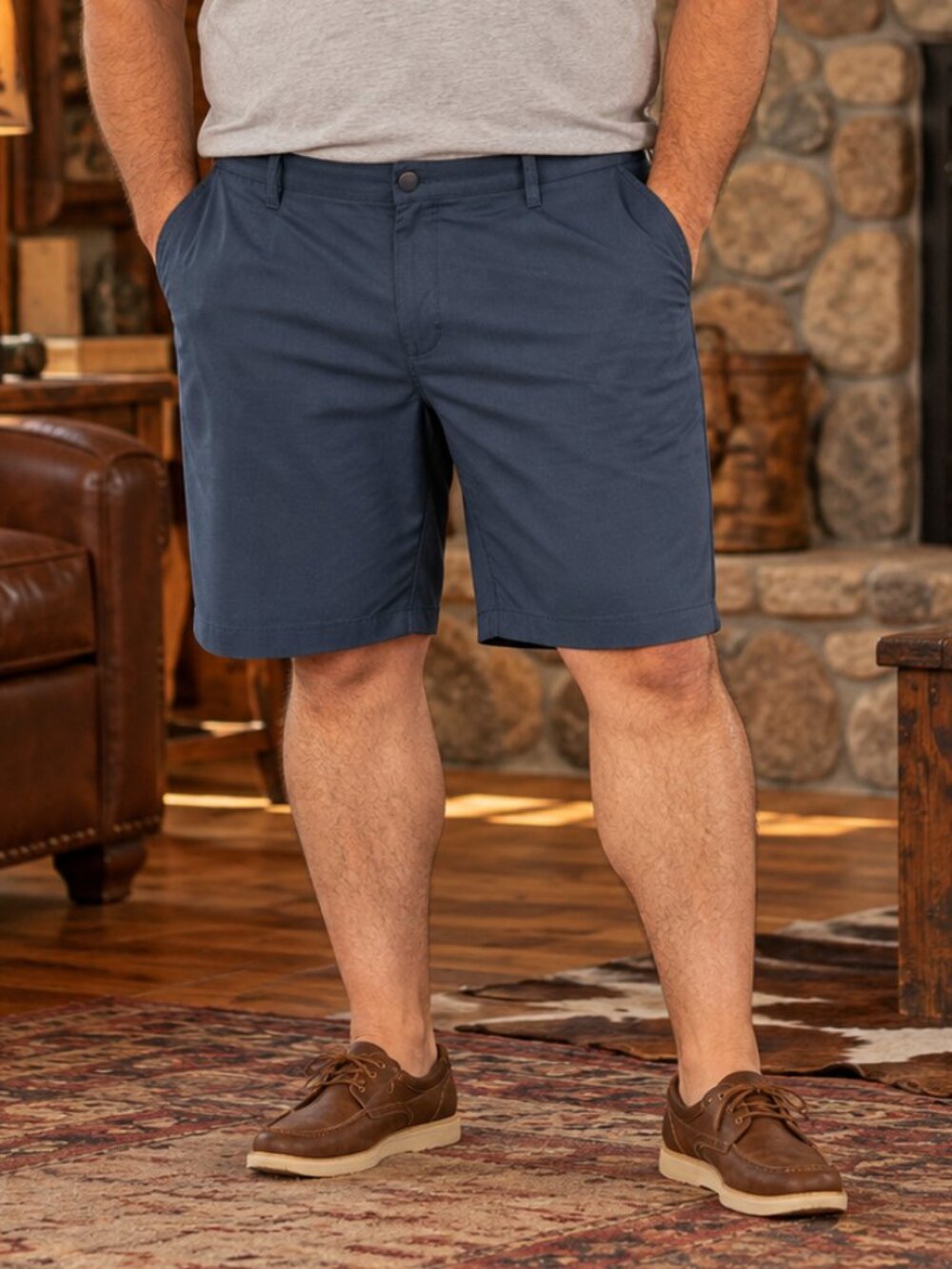 NWT English Laundry Navy Shorts Mens Size 40 Flat Front Stretch 9" Inseam